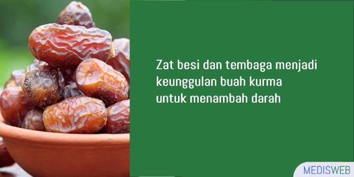 Kurma dapat menambah darah